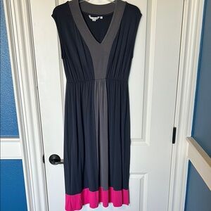 Boden Midi Dress with Pink Hem, 12T